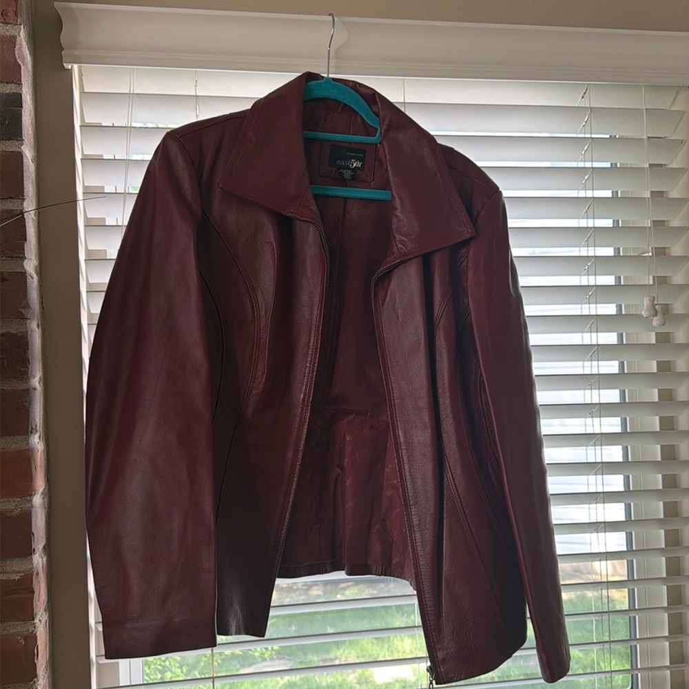 East5th Red/burgundy leather jacket